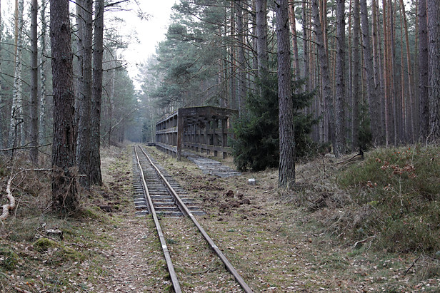 Militärfeldbahn Świnoujście Przytor (km 1,4): Weiche zum Unterstand